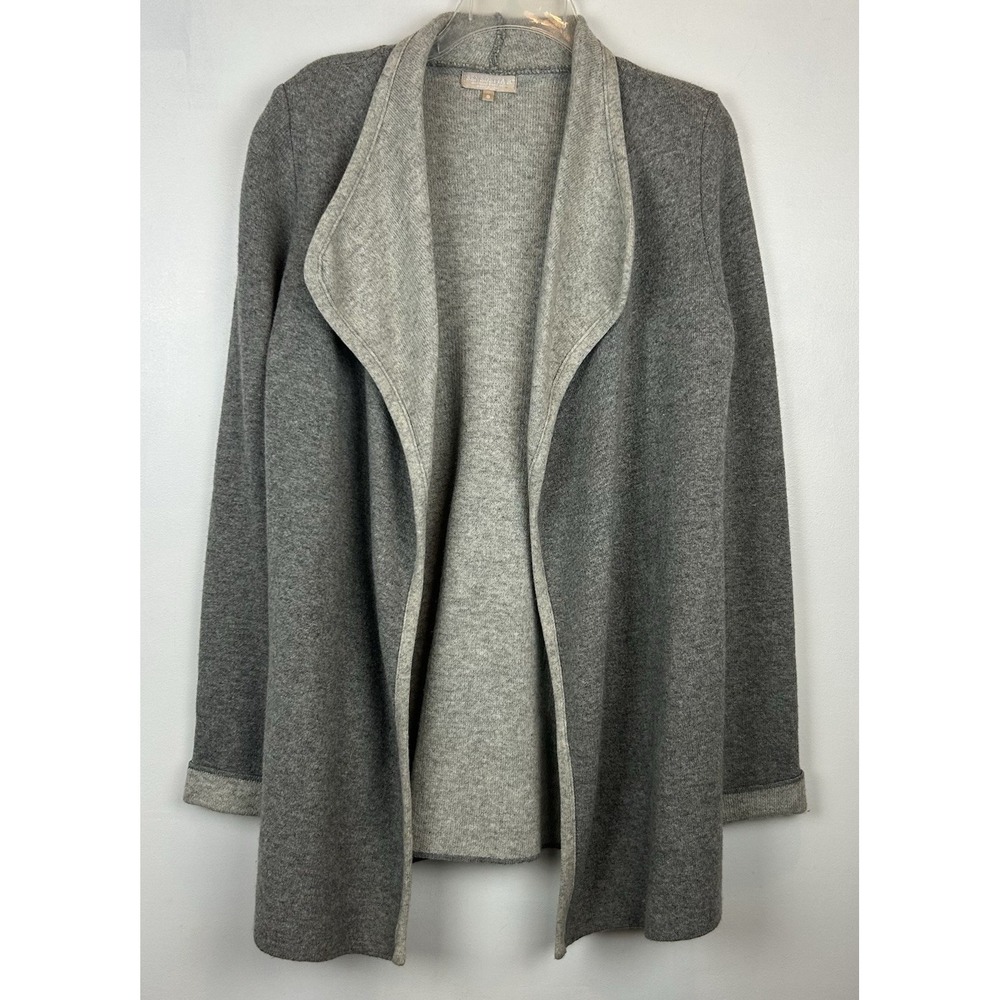 Benedetta B Cardigan Sweater Women Small Gray Merino Wool Open Capsule Minimal